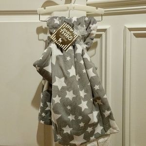 Unisex Soft Gray White Baby Blanket with Stars!